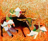 Children's play with buffalo I